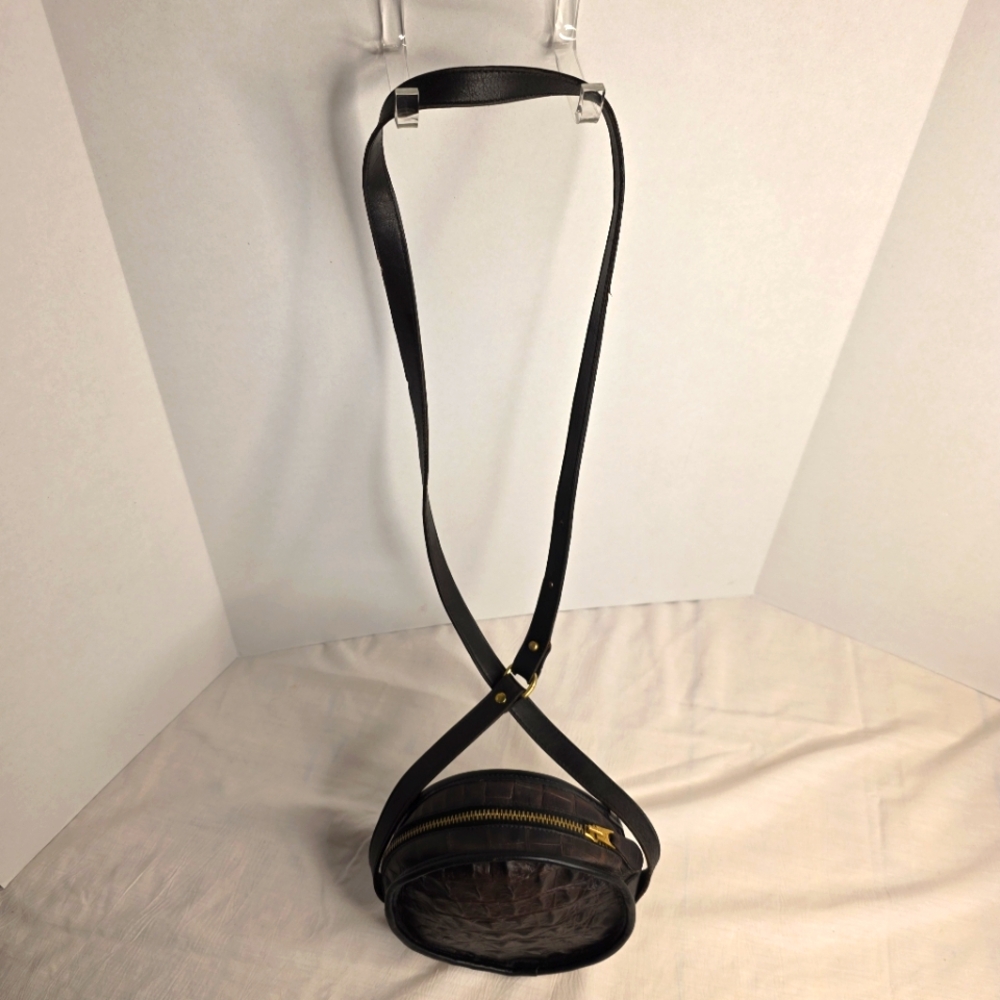 Rare Authentic Vintage Crocodilian Leather Hyde Hand Made Crossbody‎